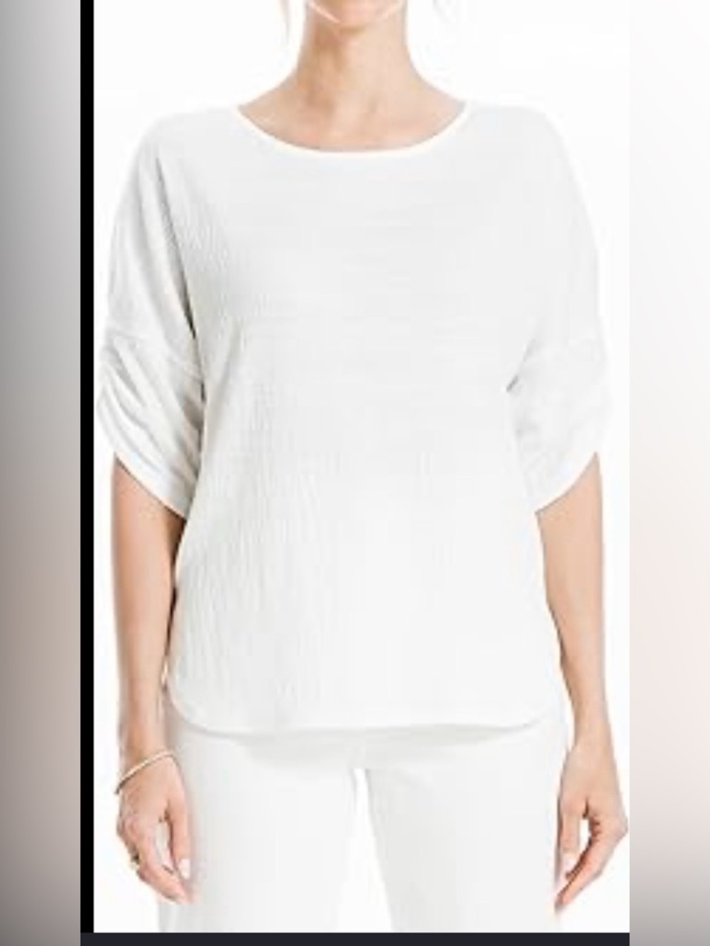 Max Studio NWT Textured White Top Size Medium
